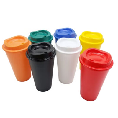 VASO PLASTICO DE ESTADIO, CON TAPA