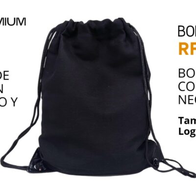 Bolsa Drawstring de Canvas Negro