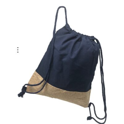 Bolsa Drawstring de Canvas con Base de Corcho