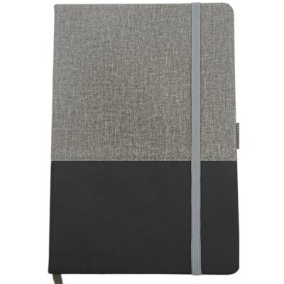 Cuaderno de Cuero Dos Tonos con Cierre Elástico