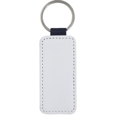 Llavero de Cuero Blanco Rectangular para Sublimar