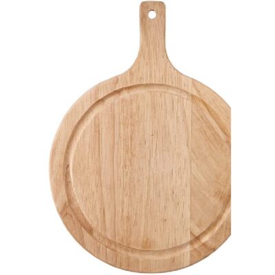 Tabla de Cortar de Bambú Redonda con Mango