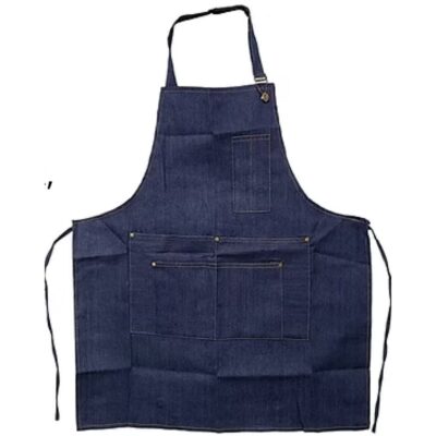 Delantal de Denim con Portaplumas y Bolsillos