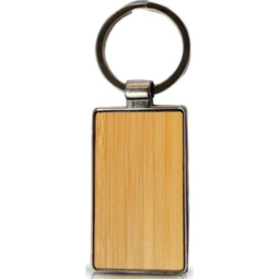Llavero de Madera Curvo con Detalles en Acero