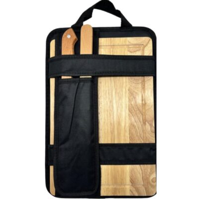 Set de BBQ en Tela con Tabla y Utensilios de Madera